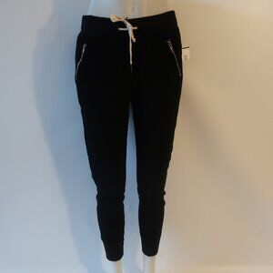 NWT Womens N. Philanthropy Black Jogger Distressed Sweatpants L *